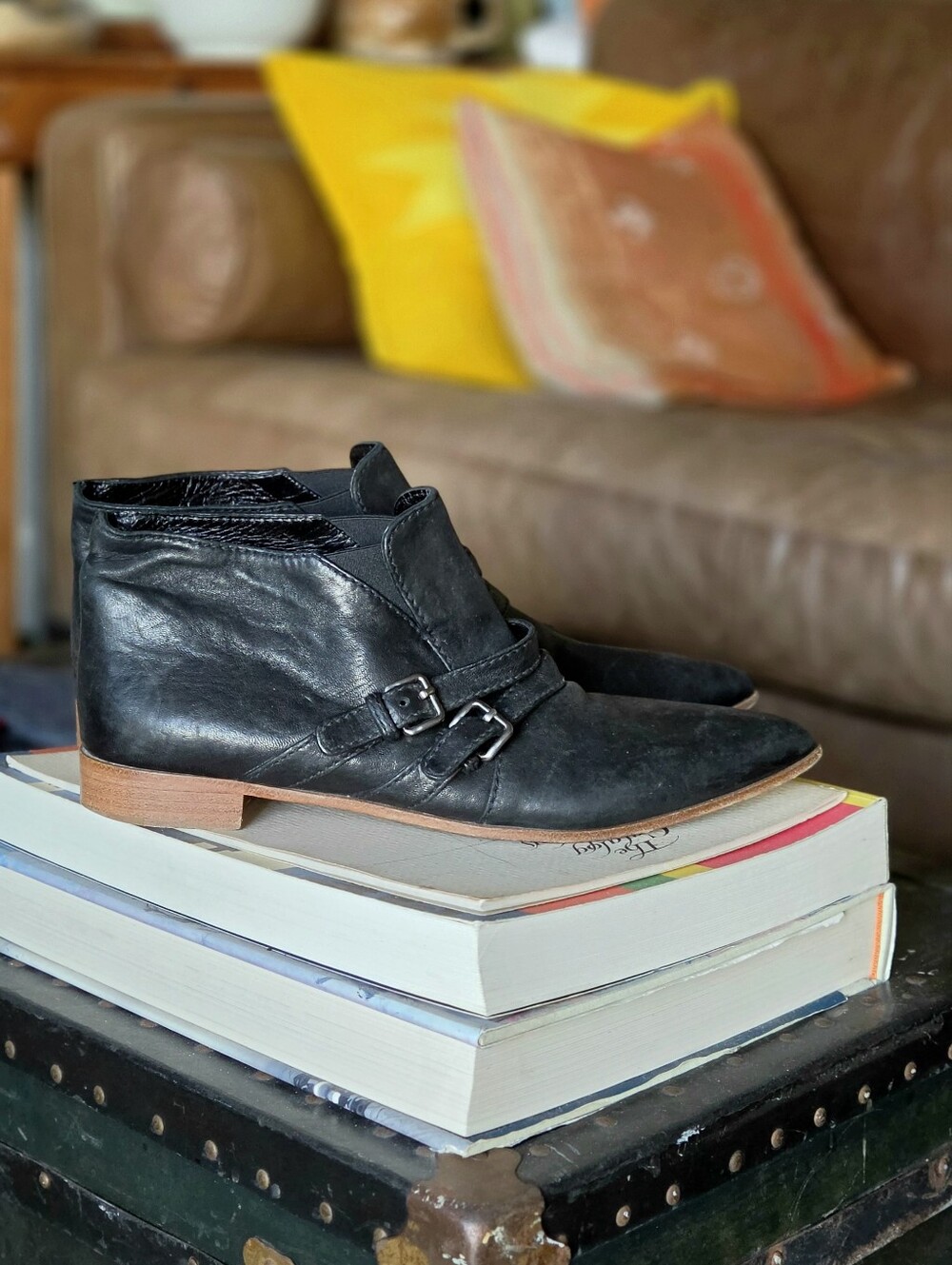 Miu Miu Womens Black Leather Double-Buckle Ankle Booties
